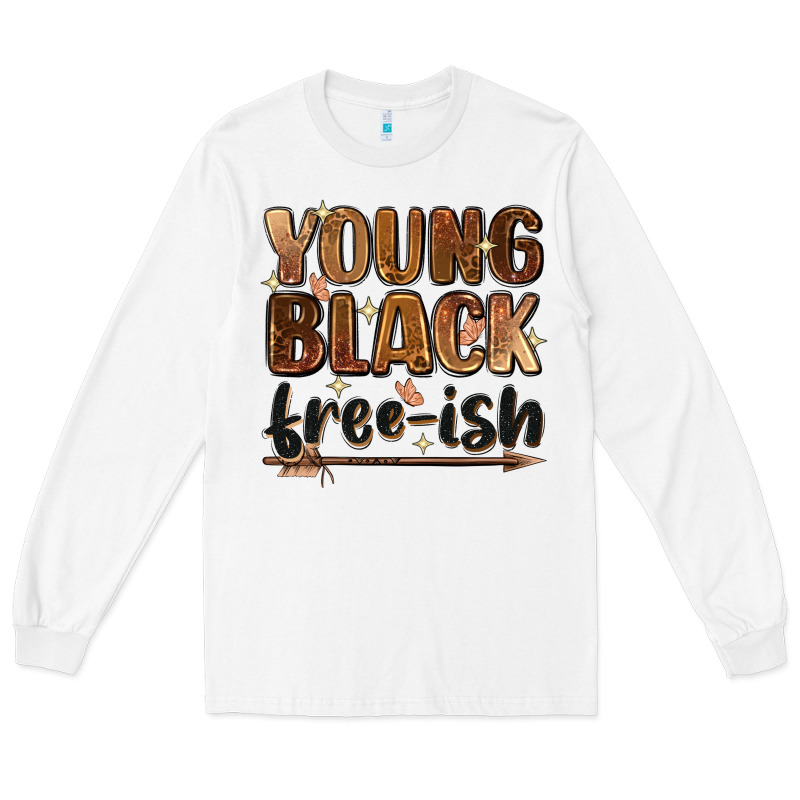 Young Black Free-ish Long Sleeve Tee by Zillion Design Studio | Teevron