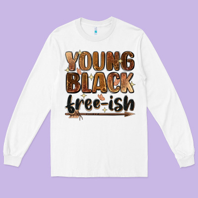Young Black Free-ish Long Sleeve Tee Designed By Zillion Design Studio