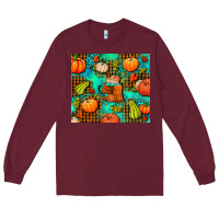 Burgundy pumpkin spice and pumpkin Long Sleeve Tee - AdoDesignShop