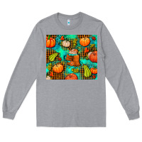 Heather Grey pumpkin spice and pumpkin Long Sleeve Tee - AdoDesignShop