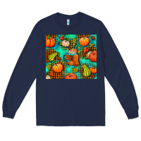 Navy pumpkin spice and pumpkin Long Sleeve Tee - AdoDesignShop