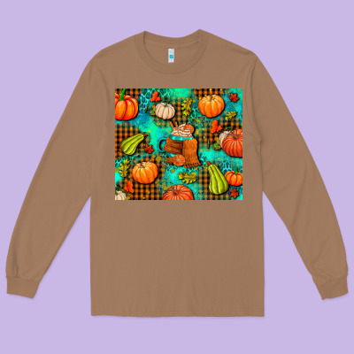 Pumpkin Spice And Pumpkin Long Sleeve Tee Designed By Adodesignshop