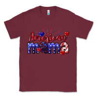 Burgundy American Mama 4th of july Classic Tee - CowGirlArtShop