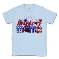 Dusty Blue American Mama 4th of july Classic Tee - CowGirlArtShop