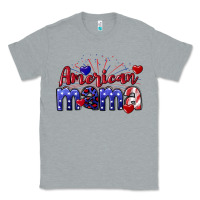 Heather Grey American Mama 4th of july Classic Tee - CowGirlArtShop
