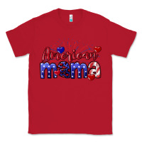Red American Mama 4th of july Classic Tee - CowGirlArtShop