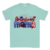 Seafoam American Mama 4th of july Classic Tee - CowGirlArtShop