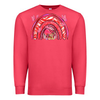Cardinal valentines day rainbow with heart Premium Sweatshirt - NancyCooperArtShop