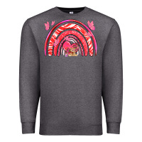 Charcoal Heather valentines day rainbow with heart Premium Sweatshirt - NancyCooperArtShop
