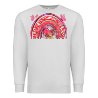 Dove Grey valentines day rainbow with heart Premium Sweatshirt - NancyCooperArtShop