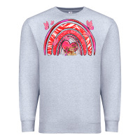 Heather Grey valentines day rainbow with heart Premium Sweatshirt - NancyCooperArtShop