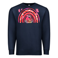 Navy valentines day rainbow with heart Premium Sweatshirt - NancyCooperArtShop