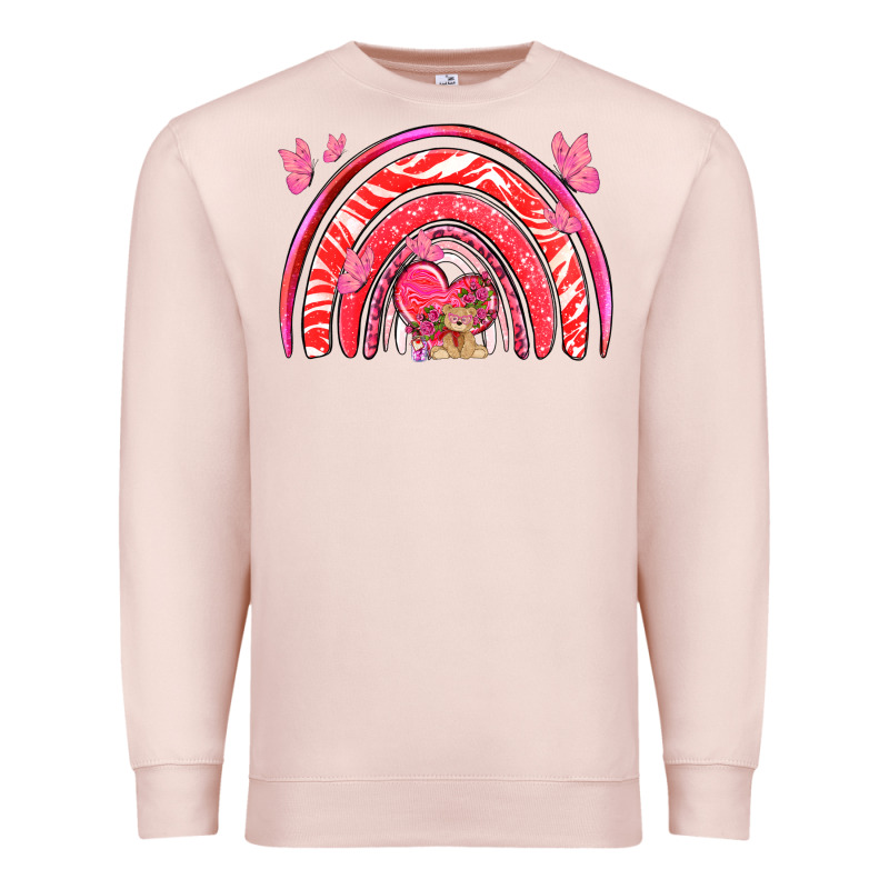Valentines Day Rainbow With Heart Premium Sweatshirt by NancyCooperArtShop | Teevron