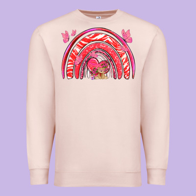 Valentines Day Rainbow With Heart Premium Sweatshirt Designed By Nancycooperartshop