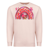 Pale Pink valentines day rainbow with heart Premium Sweatshirt - NancyCooperArtShop