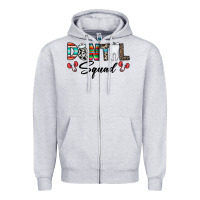 Heather Grey dental squad Zipper Hoodie - CowhideDigitalArt