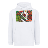 White mexico flag sunflowers roses and cactus with serape aztec and leopard Heavyweight Hoodie - Artiststas