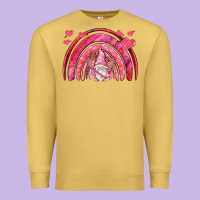 Valentines Day Rainbow With Cupid Gnome Premium Sweatshirt Designed By Nancycooperartshop