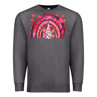 Charcoal Heather valentines day rainbow with cupid gnome Premium Sweatshirt - NancyCooperArtShop