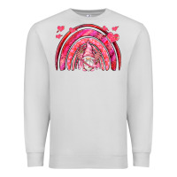 Dove Grey valentines day rainbow with cupid gnome Premium Sweatshirt - NancyCooperArtShop