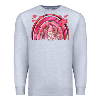 Heather Grey valentines day rainbow with cupid gnome Premium Sweatshirt - NancyCooperArtShop
