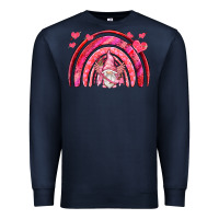 Navy valentines day rainbow with cupid gnome Premium Sweatshirt - NancyCooperArtShop