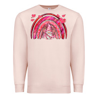 Pale Pink valentines day rainbow with cupid gnome Premium Sweatshirt - NancyCooperArtShop