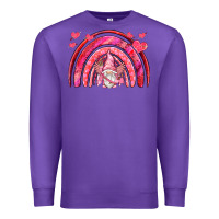 Purple valentines day rainbow with cupid gnome Premium Sweatshirt - NancyCooperArtShop