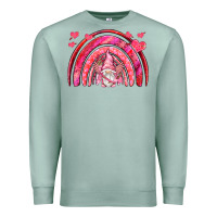 Seafoam valentines day rainbow with cupid gnome Premium Sweatshirt - NancyCooperArtShop