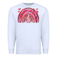 White valentines day rainbow with cupid gnome Premium Sweatshirt - NancyCooperArtShop