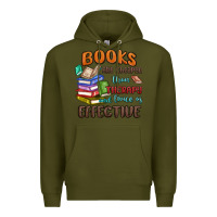 Army Green books are cheaper than therapy Premium Hoodie - MaliasSmallBusiness