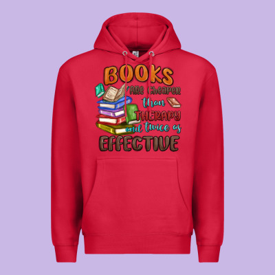 Books Are Cheaper Than Therapy Premium Hoodie Designed By Maliassmallbusiness