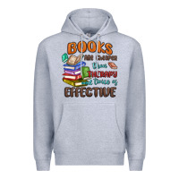 Heather Grey books are cheaper than therapy Premium Hoodie - MaliasSmallBusiness