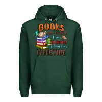 Sports Green books are cheaper than therapy Premium Hoodie - MaliasSmallBusiness