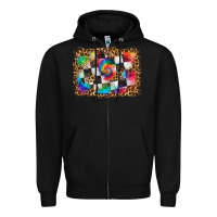 Black race leopard and tie dye background Zipper Hoodie - HRA Design Shop