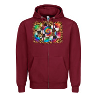 Burgundy race leopard and tie dye background Zipper Hoodie - HRA Design Shop