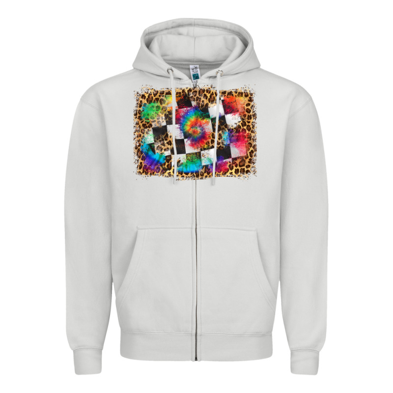 Race Leopard And Tie Dye Background Zipper Hoodie by HRA Design Shop | Teevron