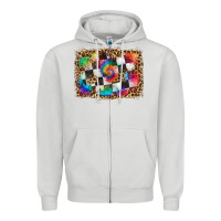 Dove Grey race leopard and tie dye background Zipper Hoodie - HRA Design Shop