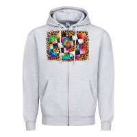 Heather Grey race leopard and tie dye background Zipper Hoodie - HRA Design Shop