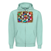 Seafoam race leopard and tie dye background Zipper Hoodie - HRA Design Shop