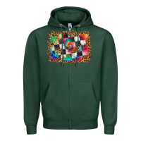 Sports Green race leopard and tie dye background Zipper Hoodie - HRA Design Shop