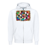 White race leopard and tie dye background Zipper Hoodie - HRA Design Shop