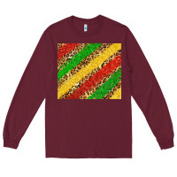 Burgundy African colors leopard Long Sleeve Tee - Zillion Design Studio