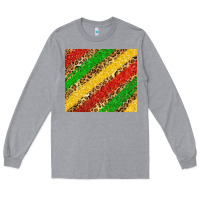 Heather Grey African colors leopard Long Sleeve Tee - Zillion Design Studio