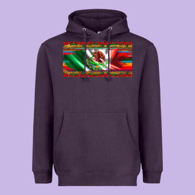 Mexico Flag Serape Roses Leopard And Glitter Licanse Plate Heavyweight Hoodie Designed By Artiststas