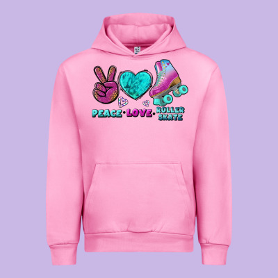 Peace Love Roller Skate Urban Hoodie Designed By Bundleandbundleshop