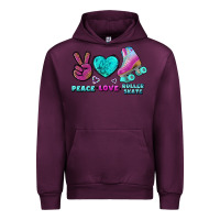 Mauve Wine peace love roller skate Urban Hoodie - BundleAndBundleShop