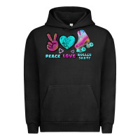 Pigment Black peace love roller skate Urban Hoodie - BundleAndBundleShop