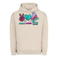 Pigment French Oak peace love roller skate Urban Hoodie - BundleAndBundleShop
