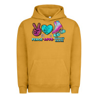 Pigment Peanut Butter peace love roller skate Urban Hoodie - BundleAndBundleShop